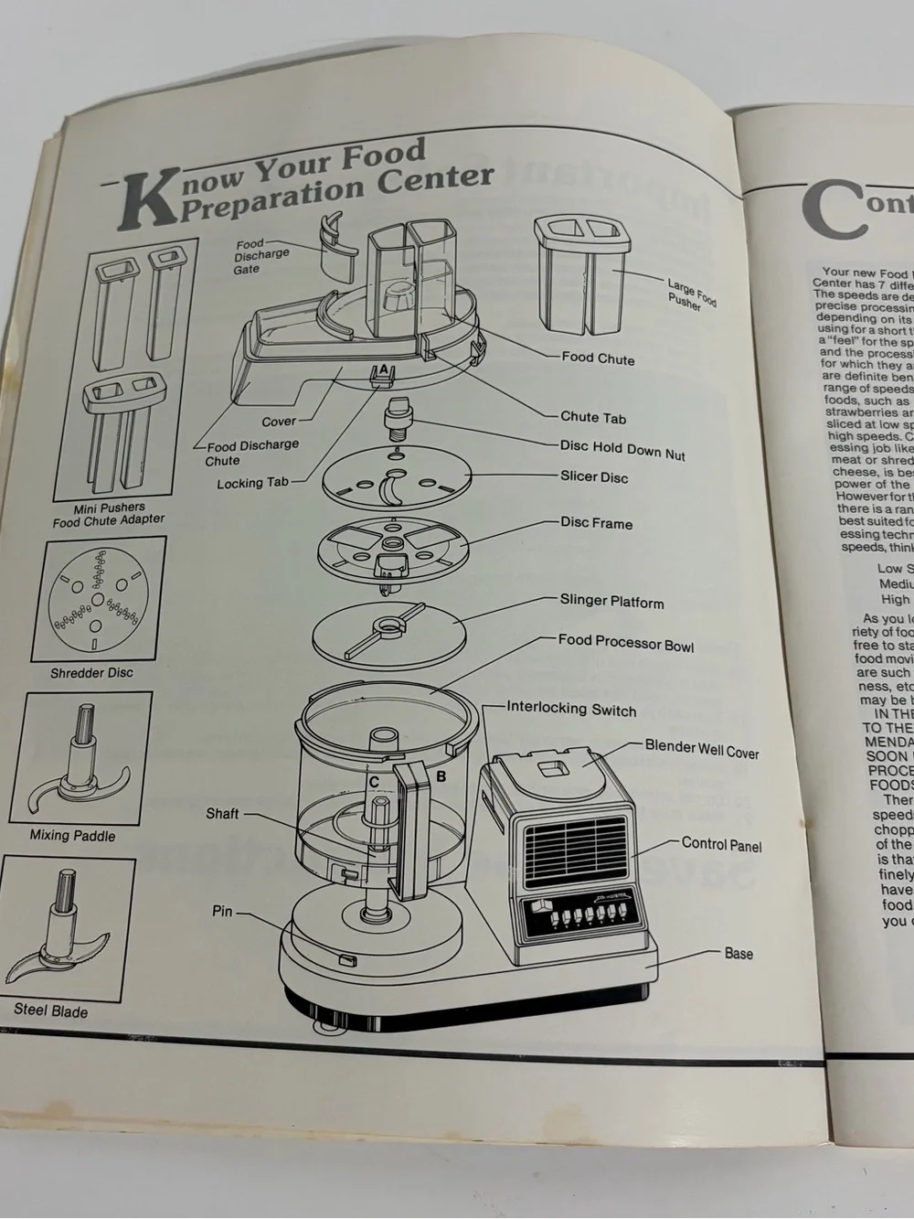 Sears Counter Craft Blender And Food Processor 400 Series Manual Only Vintage